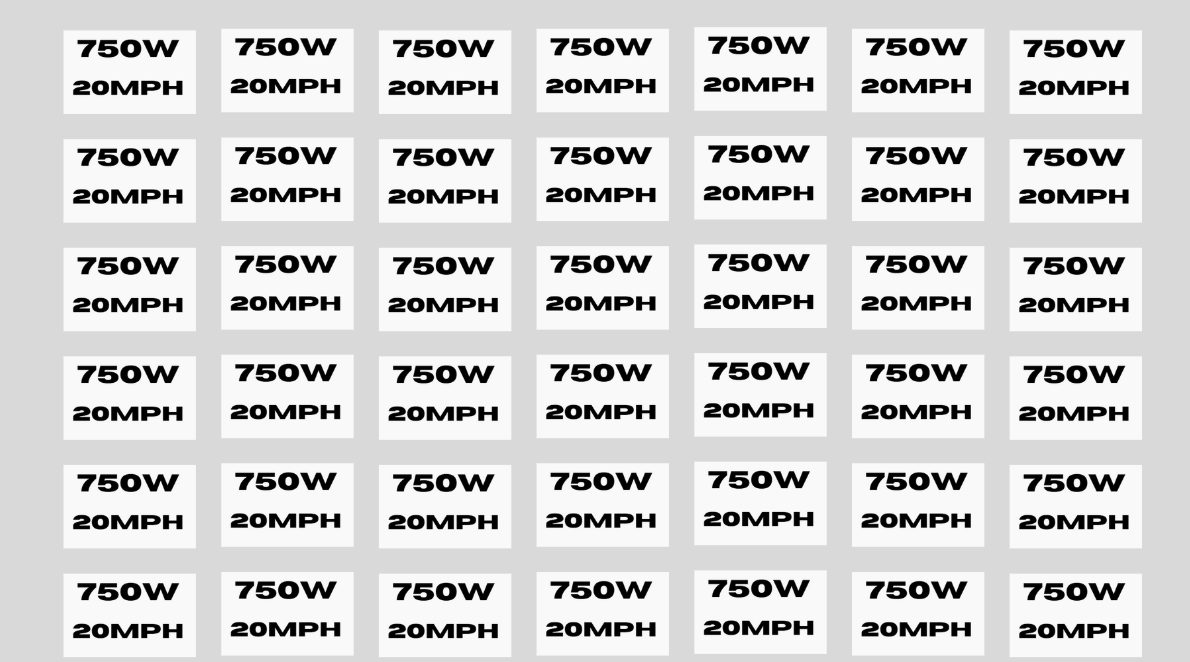 750w 20mph 1 sticker