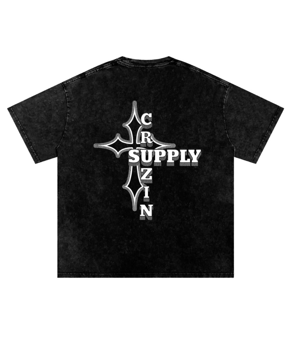 Oversized Acid Wash Cross Tee