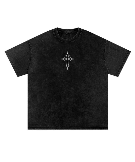 Oversized Acid Wash Cross Tee