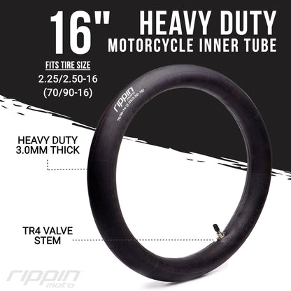70/90-16 (2.25/2.5-16) Heavy Duty 16" Inner Tube 3mm Thick