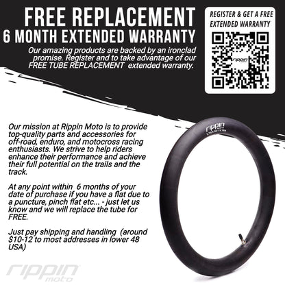 100/90-19 (4.10 x 19) Heavy Duty 19" Motorcycle Inner Tube - 3mm Thick