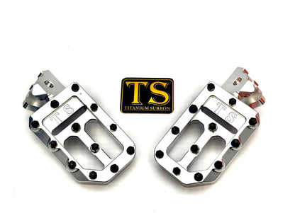 TS Custom Foot Pegs w/ Titanium Grips for Surron and Most Light E-moto