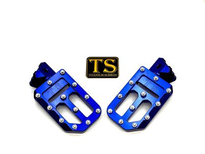 TS Custom Foot Pegs w/ Titanium Grips for Surron and Most Light E-moto