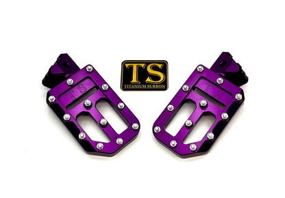 TS Custom Foot Pegs w/ Titanium Grips for Surron and Most Light E-moto