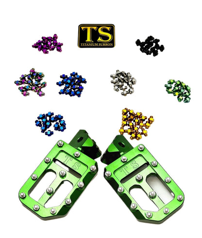 TS Custom Foot Pegs w/ Titanium Grips for Surron and Most Light E-moto
