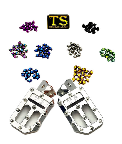 TS Custom Foot Pegs w/ Titanium Grips for Surron and Most Light E-moto